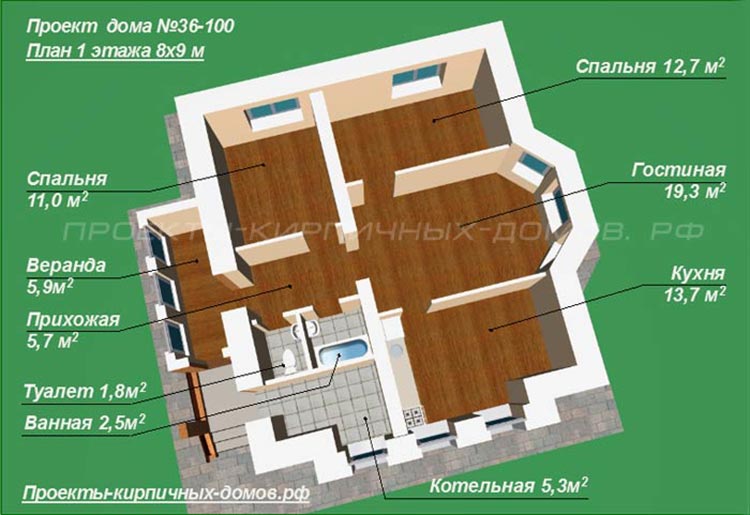 Дом 100 кв м одноэтажный планировка 3 спальни